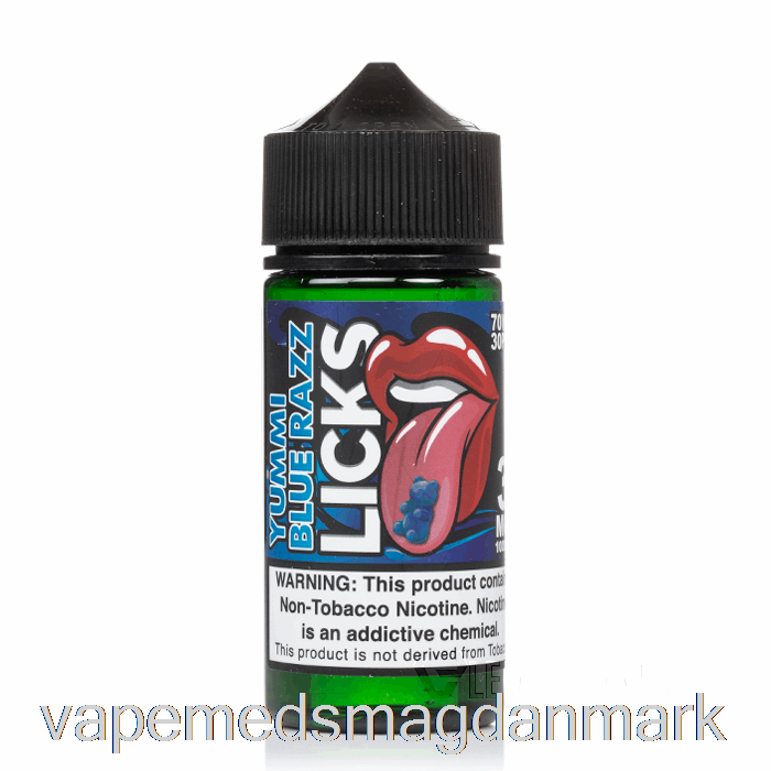 Engangs Vape Danmark Yummi Blå Hindbær - Licks Roll Upz - 100ml 0mg